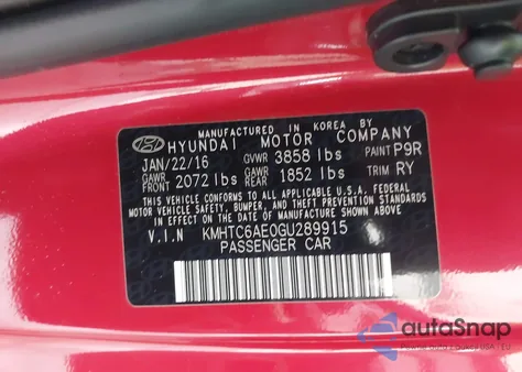 2016 Hyundai Veloster Turbo from USA, damaged, VIN KMHTC6AE0GU289915